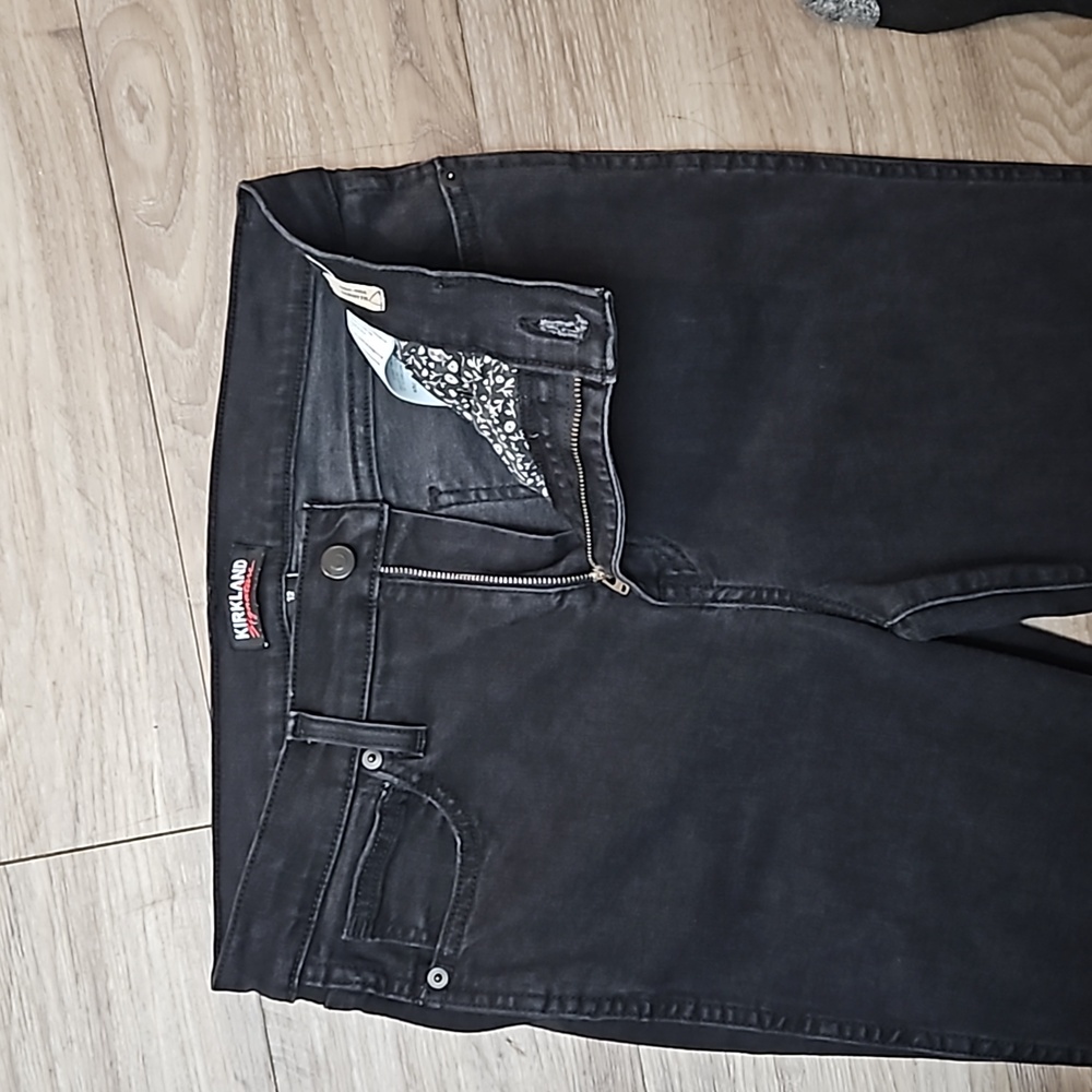 Kirkland Signature Black Denim High-Rise Stretch Skinny Straight Leg  Women's 12 - Picture 4 of 16
